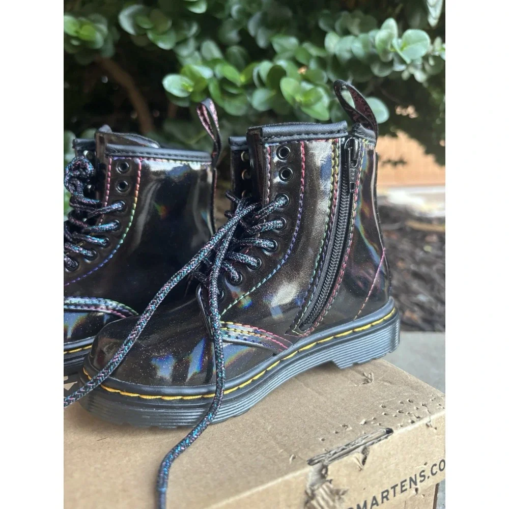Dr. Doc Martens 1460 T Youth Kids Boots⭐️Black⭐️US Size 7 Softy T Side Zip⭐️NEW